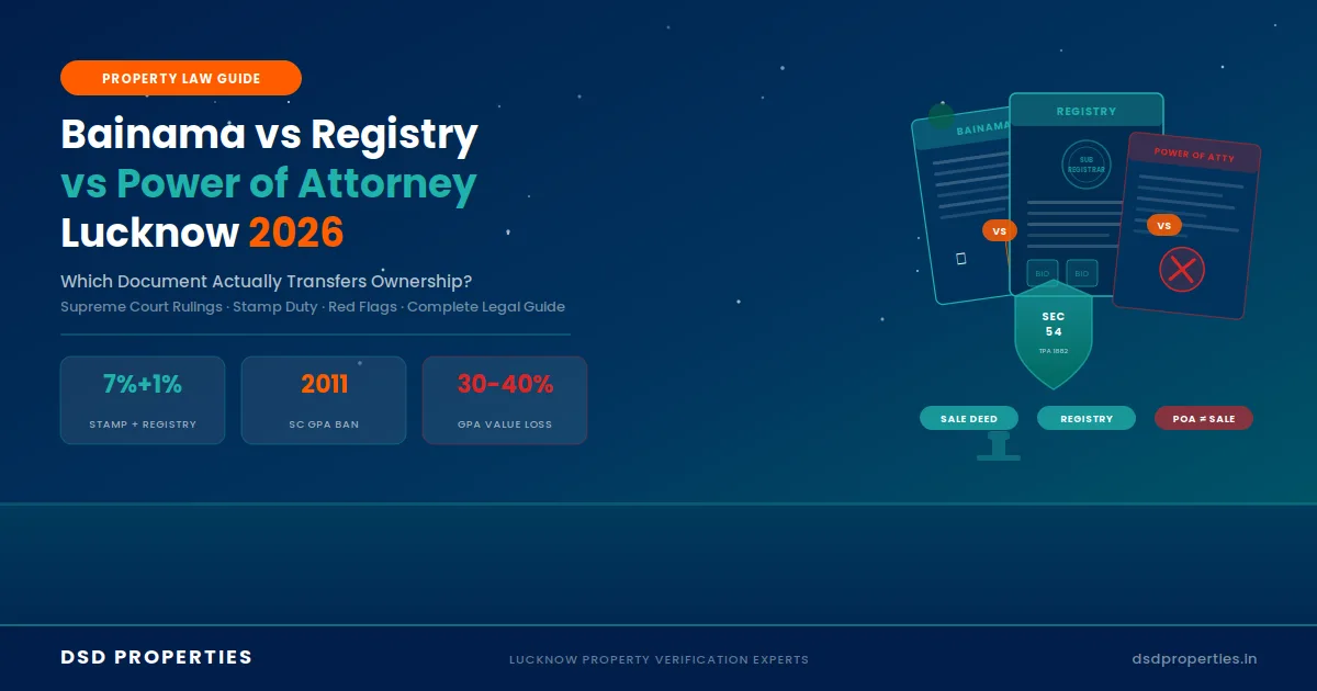 Bainama vs Registry vs Power of Attorney Lucknow 2026 — Which Document Actually Transfers Ownership?