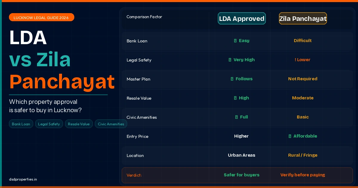 LDA vs. Zila Panchayat Approved Property in Lucknow: Which is Better?